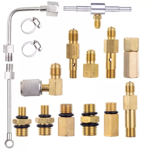 Set Compresie Manometru pentru Benzină TC Technic LT-A1005, 0-10 bar, cu Furtun de Cauciuc și Accesorii