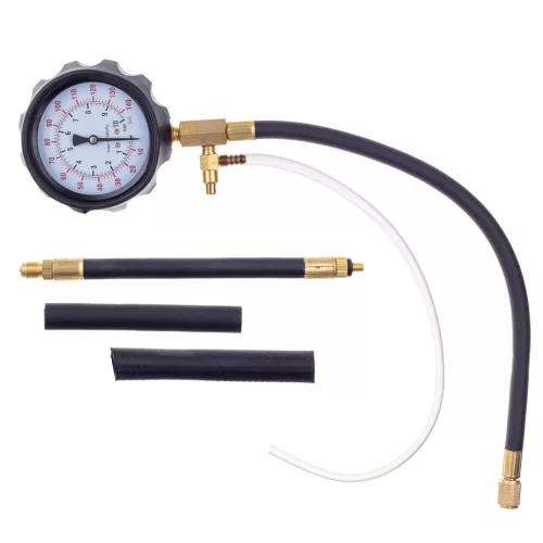 Set Compresie Manometru pentru Benzină TC Technic LT-A1005, 0-10 bar, cu Furtun de Cauciuc și Accesorii