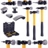 Set Reparare Caroserie Auto 7 Piese, Cu Ciocane Cu Mâner Din Fibra De Sticlă, Technic HD-100 (3x Ciocane, 4x Nicovale)