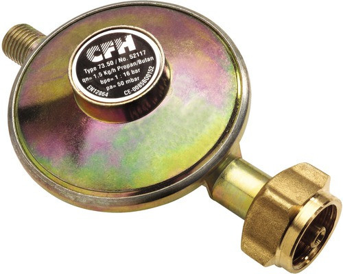 Regulator de Presiune CFH pentru Butelie de Gaz, 50mbar, Racord 1/4", Propan-Butan