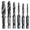 Set de Burghie și Filete din Oțel Rapid HSS, M3-M10, 6 Piese, Prindere Bit, pentru Metale