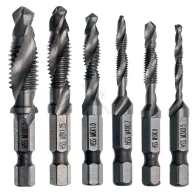   Set de Burghie și Filete din Oțel Rapid HSS, M3-M10, 6 Piese, Prindere Bit, pentru Metale