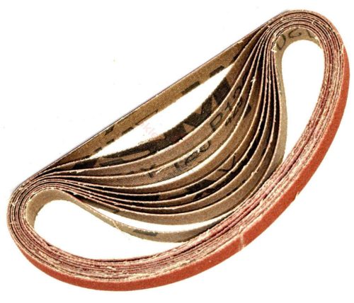 Set de benzi abrazive pentru șlefuitoare cu bandă îngustă (5 bucăți) 10x330mm, P80 - TC Tehnic AT-480
