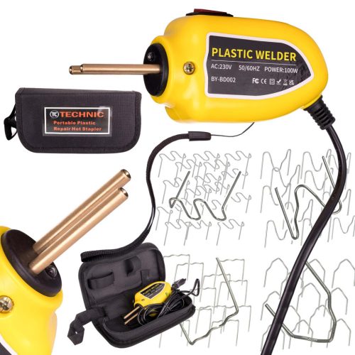 Dispozitiv Puternic de Reparare a Plasticului, 100 Watt - Sudor Plastic și 200 bucăți Capse TC Technic BY-BD002