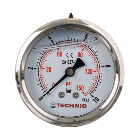   Manometru cu Glicerină TC Technic, 63 mm, Conexiune Spate 1/4", 0-10 Bar