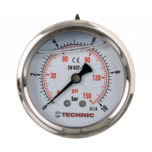Manometru cu Glicerină TC Technic, 63 mm, Conexiune Spate 1/4", 0-10 Bar