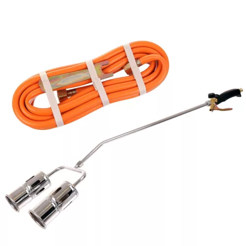 Dispozitiv de ardere TC Technic UP306 cu Dublu Cap de Ardere, Compatibil cu Butelie de Gaz de 11kg, 1m Lungime Mâner Metalic