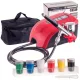 Kit Mini Aerograf cu Compresor, Pulverizator și Vopsele TC Technic C111