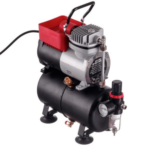 Compresor Airbrush Profesional cu Rezervor de 3 Litri Eficient (30-35 l/min.), Reductor și Filtru TC Technic 666B2
