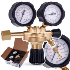   Reductor Gaz Argon și Dioxid de Carbon pentru Aragaz - Compatibil MIG MAG TIG, Supapă, Alamă, cu Două Manometre