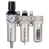 Stație de pregătire a aerului de precizie cu 3 filtre de vopsire – 5 µm, 0,3 µm, 0,01 µm, cu racord filetat 1/2", cuple rapide (bloc de pregătire a aerului)