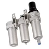 Stație de pregătire a aerului de precizie cu 3 filtre de vopsire – 5 µm, 0,3 µm, 0,01 µm, cu racord filetat 1/2", cuple rapide (bloc de pregătire a aerului)