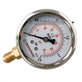   Manometru cu Glicerină TC Technic, 63 mm, 0-2,5 bari, Conexiune Inferioară 1/4"