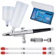 Aerograf pentru Modelism AB-131S cu 3 Dimensiuni de Duze (0,2/0,3/0,5 mm), Două Rezervoare și Conector Rapid