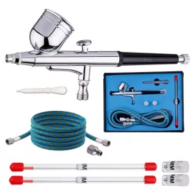   Set Mini Aerograf Model - Precizie AB-130K cu Duză de 0,2/0,3/0,5 mm și Furtun de 1,8 m