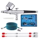 Set Mini Aerograf Model - Precizie AB-130K cu Duză de 0,2/0,3/0,5 mm și Furtun de 1,8 m