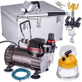   Set Complet pentru Aerografi cu Reductor și Rezervor de Curățare, Furtun de 1,8 metri