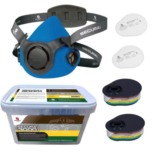 Secura 3000 ADR - Mască Semifacială Antitoxică cu Filtru SECAIR 2000.02 P3 R