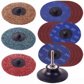   Set Discuri de Șlefuit (19 Bucăți) cu Diametru de 75 mm și Tija de 6 mm TC Technic SP-58