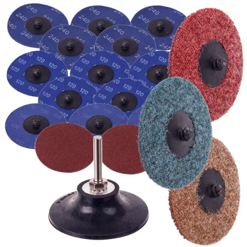 Set Discuri de Șlefuit (19 Bucăți) cu Diametru de 75 mm și Tija de 6 mm TC Technic SP-58