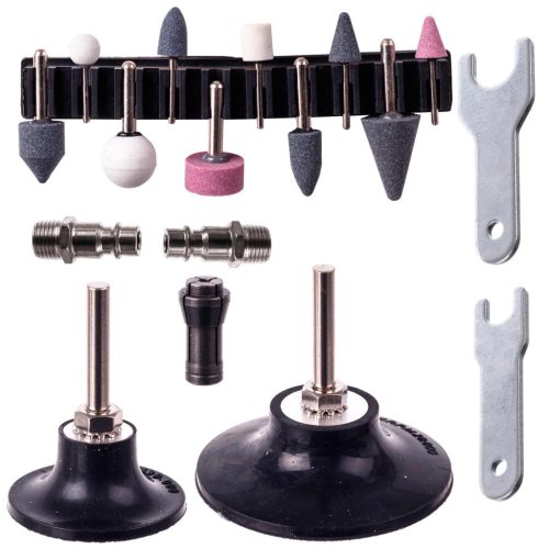 Set Profesional de Polizor Pneumatic și Polizor de Unghi cu Accesorii, 50mm și 75mm, Compatibil cu Tije de 6mm - TC Technic AT-703432-32K
