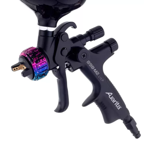 Pistol de Vopsit Volum Mic Presiune Mică 1,3mm AUARITA NEGRU 898-M2 MAGIC cu Teflon, Ideal pentru Lacuri și Bază Metalică