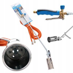   Dispozitiv de ardere CFH PZ 6000 52078 - Pistol pentru acoperiș cu arzător cu duză și furtun de 5m