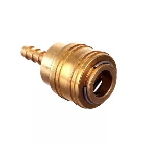   Conector Pneumatic Rapid (Mamă) pentru Furtun de Aer 6 mm, din Alamă, cu Funcție de Oprire a Fluxului de Aer