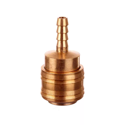 Conector Pneumatic Rapid (Mamă) pentru Furtun de Aer 6 mm, din Alamă, cu Funcție de Oprire a Fluxului de Aer