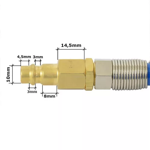 Furtun Spiral Pneumatic Poliuretan 8x12 mm, 15 m, Albastru pentru Compresor