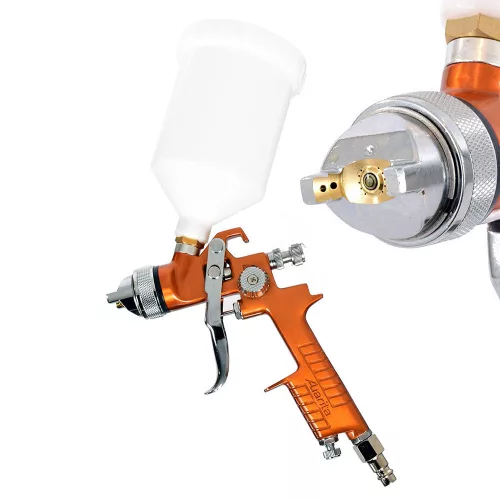 Pistol de Pulverizare Auarita H-827 Volum Mare Presiune Joasă Auriu 1,7 mm, Fără Aer, pentru Vopsele pe Bază de Apă și Acrilice, Capacitate 600 ml