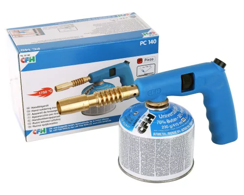 Aparat de Lipit Manual cu Cartuș de Gaz 230 g, Aprindere Automată 1750°C CFH PC140 52140