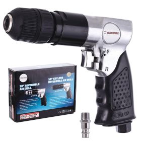   Bormașină Pneumatică cu Mandrină Auto-Blocantă Technic AT-4031KLB, Presiune de Lucru 6,3 bar, Consum de Aer 169 l/min, Viteză de Rotație 1800 rpm, Conector Aer 1/4", Mandrină 0,8-10 mm