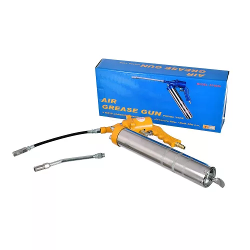 Pistol Pneumatic pentru Lubrifiere cu Cartușe Technic AT-6036, Extensie Metalică 90 mm și Flexibilă 260 mm, Capacitate Rezervor 500 ml