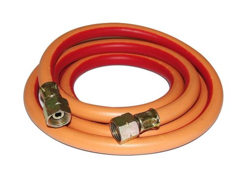 Furtun Propan 2m pentru Pistoale de Lipit și Arzătoare cu Gaz CFH 52758, Fabricat în Germania, Filete 3/8", Rezistență 20 bar, Diametru 6.3 mm
