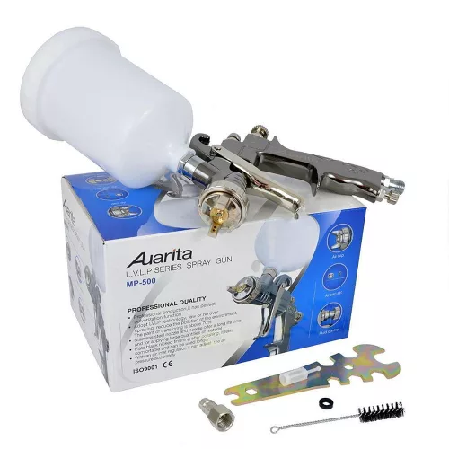 Pistol de Pulverizare Auarita MP-500 LVLP 1,7 mm cu Furtun de Aer și Rezervor 600 ml