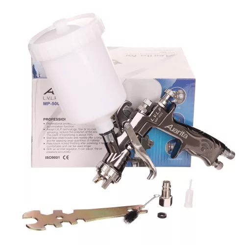 Pistol de Pulverizare Auarita MP-500 LVLP 1,7 mm cu Furtun de Aer și Rezervor 600 ml