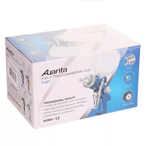 Pistol de Pulverizare Auarita H-827 HVLP Albastru 1,8 mm, Oțel Inoxidabil, 600 ml