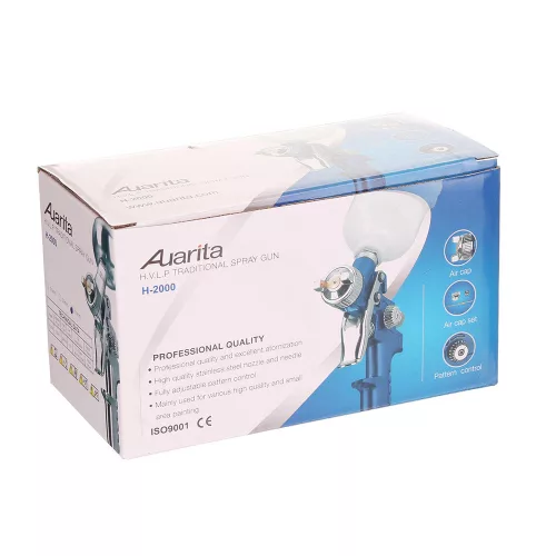 Pistol de Pulverizare Ecologic Auarita H-2000 HVLP 0,5 mm, Oțel Inoxidabil, pentru Suprafețe Mici