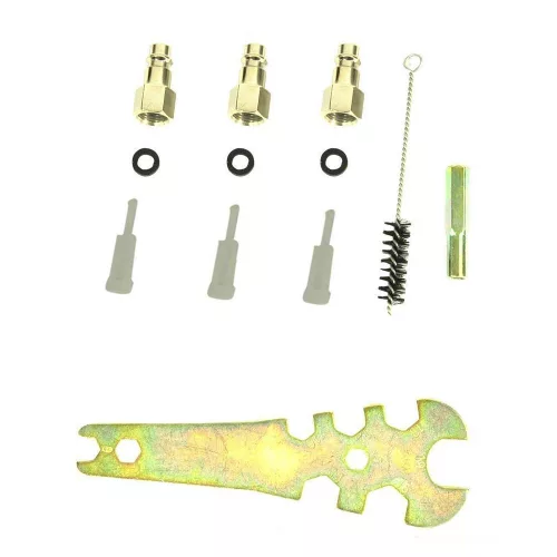 Set Profesional Pistol de Pulverizare cu Tehnologie Volum Mare, Presiune Mică (HVLP), 1,4 mm, 1,7 mm, 0,8 mm, în Valiză Metalică Auarita H-827