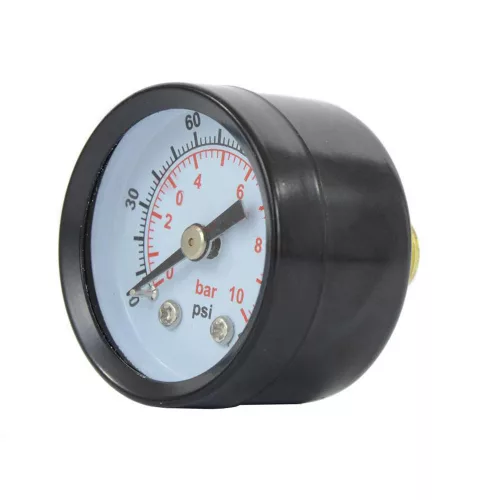 Manometru Compact din Metal cu Diametru de 40mm și Conexiune 1/8", Interval 0-10 bar, Model Y40-1-ET