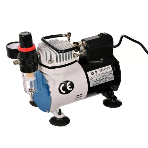 Compresor Aerograf AF18k-2 cu Piston Fără Ulei și Aerograf de Precizie 0,3 mm