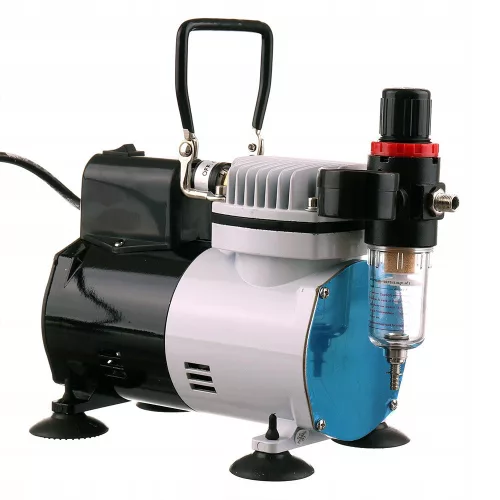 Compresor Airbrush AF18-2 cu Ventilator pentru Salone de Frumusețe, Modelism și Tatuaje