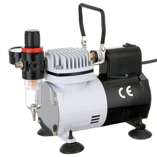 Compresor Airbrush AF18-2 cu Ventilator pentru Salone de Frumusețe, Modelism și Tatuaje
