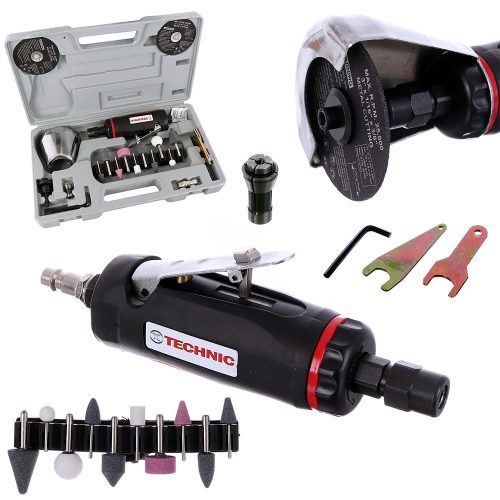 Unealtă Pneumatică de Tăiere și Șlefuire Dreaptă TC Technic AT-012BK, Compatibilă cu Accesorii de 3 și 6 mm