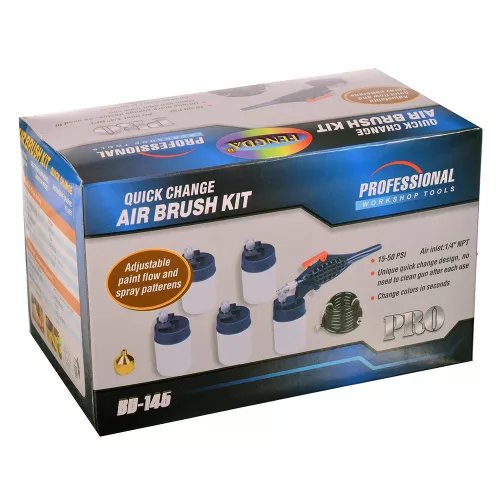 Set Aerograf pentru Modelism cu Duza de 0,5 mm și 5 Rezervoare, Furtun Fengda BD-145