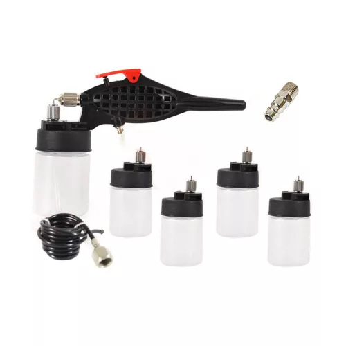 Set Aerograf pentru Modelism cu Duza de 0,5 mm și 5 Rezervoare, Furtun Fengda BD-145