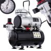 Compresor Airbrush AS-186 cu Rezervor de 3 Litri, Fără Ulei, pentru Pictură Detaliată