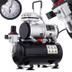 Compresor Airbrush AS-186 cu Rezervor de 3 Litri, Fără Ulei, pentru Pictură Detaliată