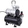 Compresor Airbrush AS-186 cu Rezervor de 3 Litri, Fără Ulei, pentru Pictură Detaliată
